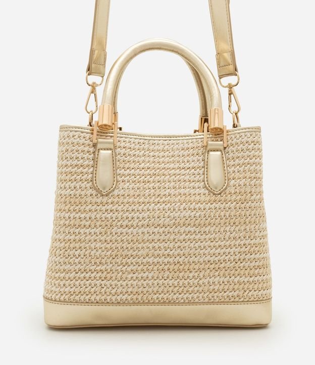 Cartera Satchel Mediana Textura Paja con Tássel Boho Romántico 4