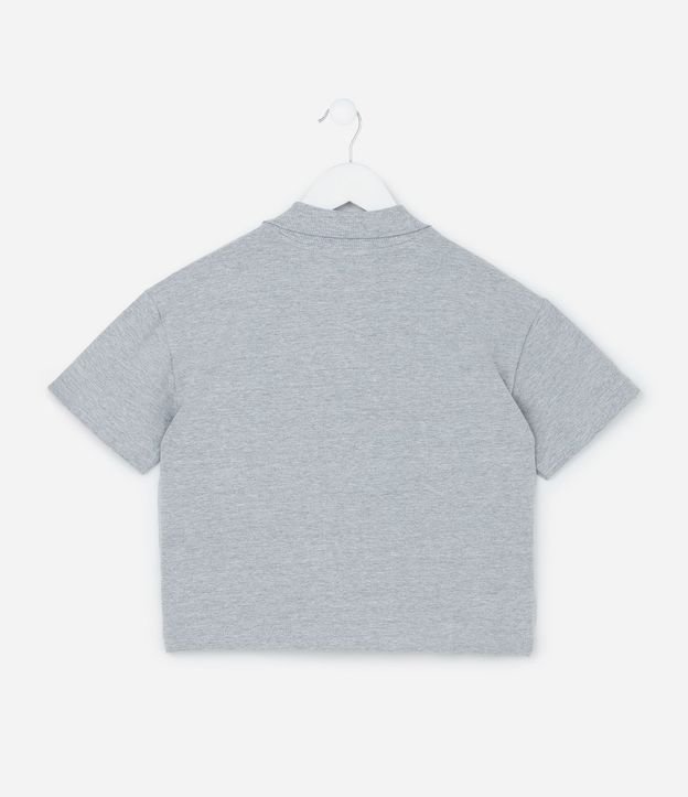 Remera Polo Infantil en Algodón con Aplicación de Strass - Tam  5 a 14 años 3
