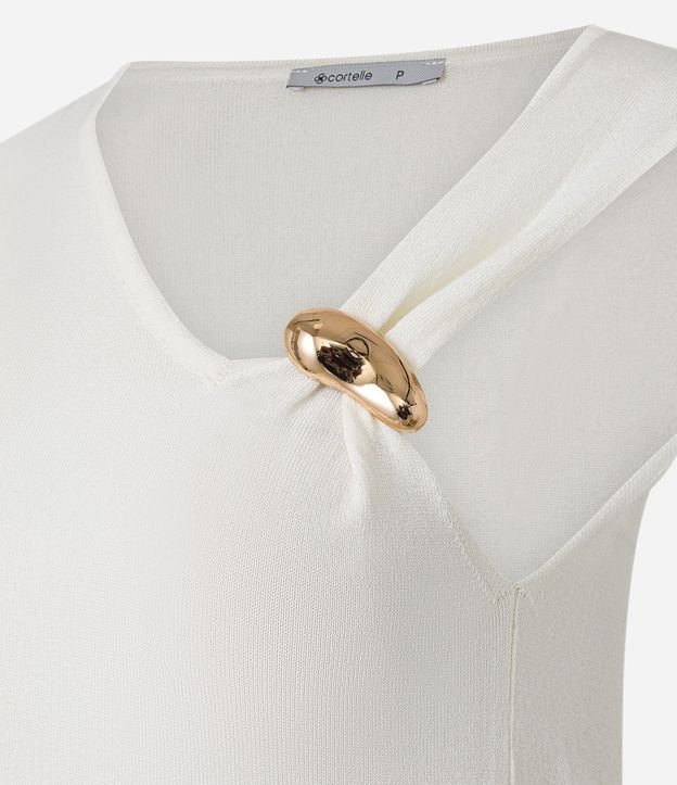 Blusa en Punto con Mangas Asimétricas y Adorno Metalizado 7