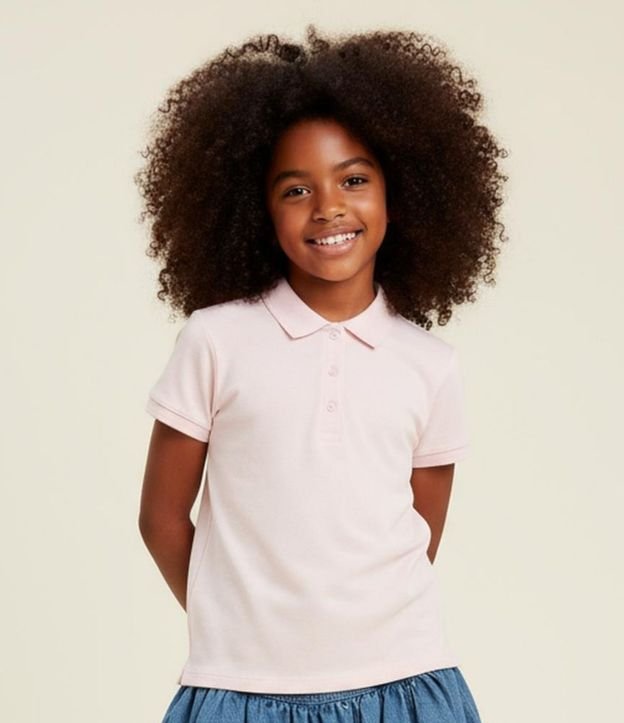 Remera Infantil en Rib con Cuello Polo - Talle 5 a 14 años