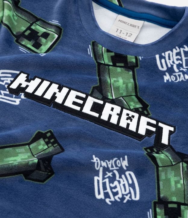 Pijama Infantil en Plush con Estampa de Minecraft – Talle 5 a 14 años 11