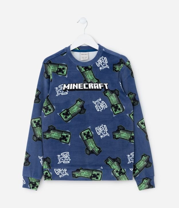 Pijama Infantil en Plush con Estampa de Minecraft – Talle 5 a 14 años 3