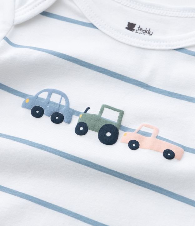Body Infantil con Estampa Rayada y Carrinhos - Talle RN a 18 Meses 10