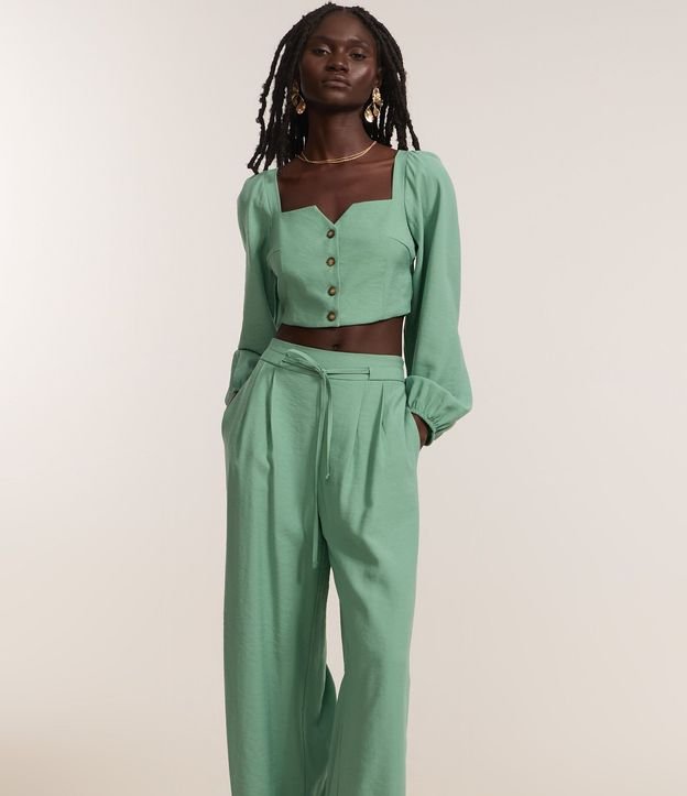 Pantalón Wide Leg Sastrería con Cinturón Incorporado 2