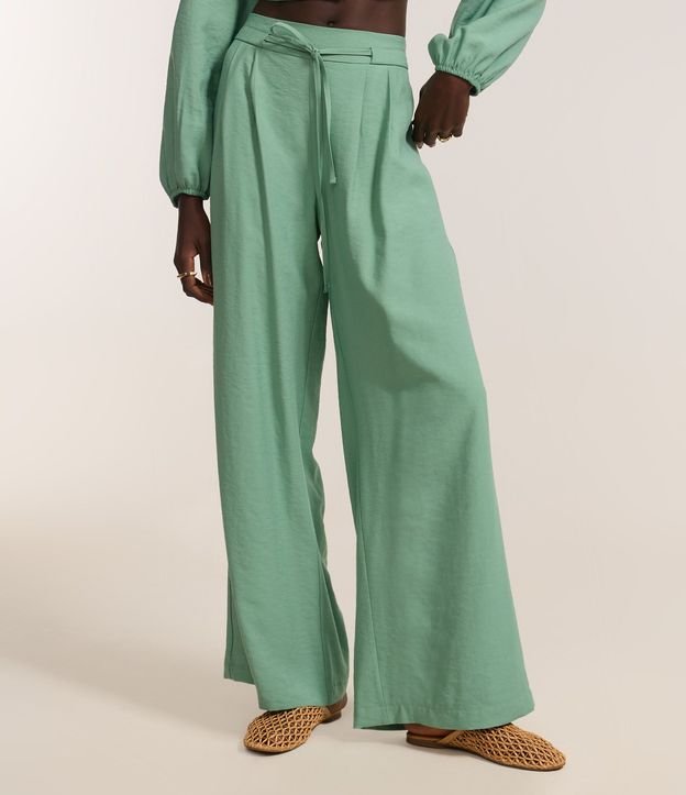Pantalón Wide Leg Sastrería con Cinturón Incorporado 3