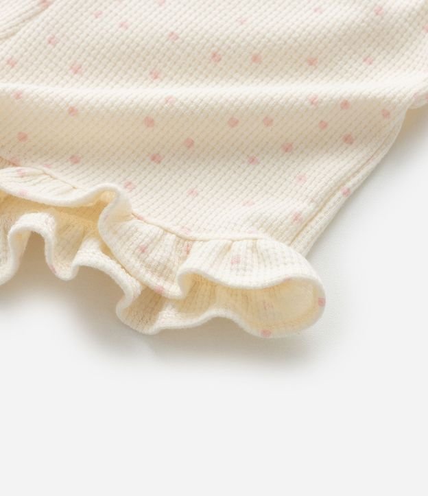Conjunto Infantil con Estampa de Lunares Detalles en Broderie y Textura Waffle - Talle 0 a 18 Meses 10