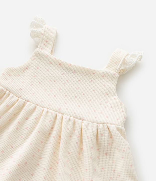 Conjunto Infantil con Estampa de Lunares Detalles en Broderie y Textura Waffle - Talle 0 a 18 Meses 14