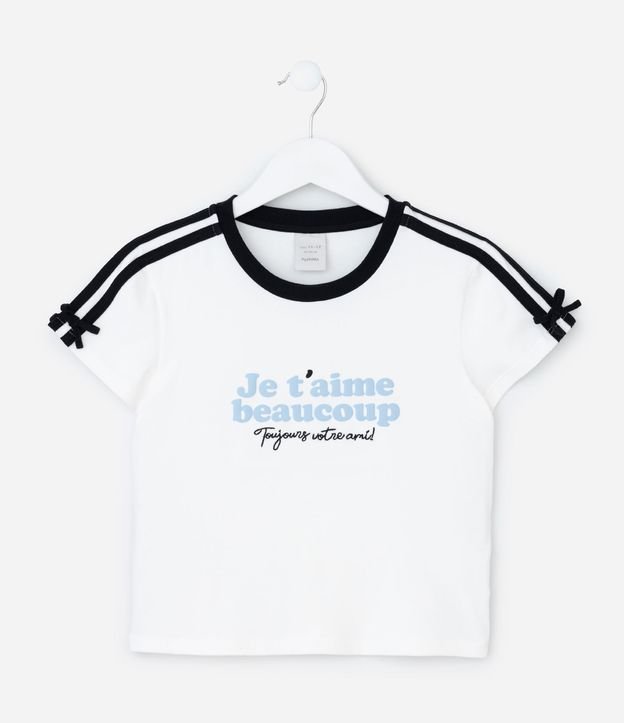 Blusa Infantil Ajustada con Detalle Contrastante y Moña - Talle 5 a 14 años 3