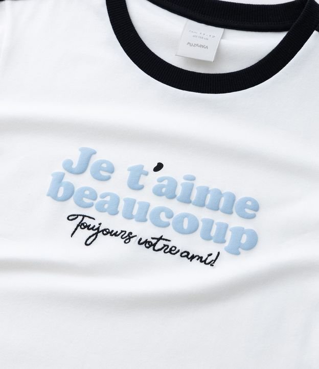 Blusa Infantil Ajustada con Detalle Contrastante y Moña - Talle 5 a 14 años 8