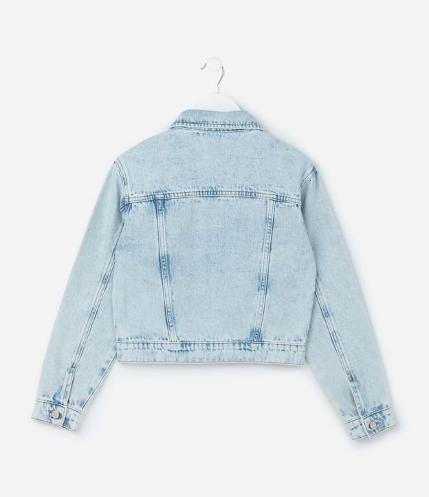 Campera Regular Infantil en Jeans con Brillos Aplicados - Talle 5 a 14 años 4