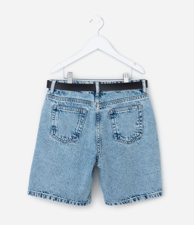 Bermuda Infantil en Jeans con Cinturón de Corazón - Tam  5 a 14 años 3