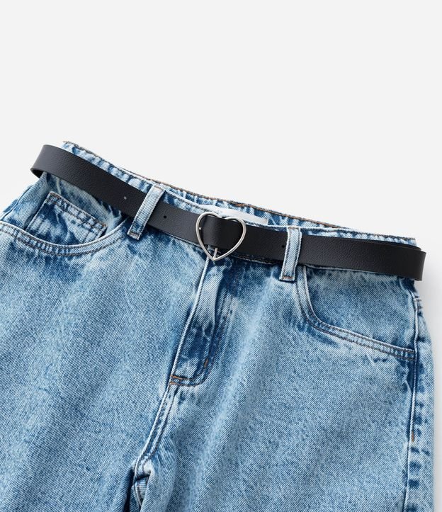 Bermuda Infantil en Jeans con Cinturón de Corazón - Tam  5 a 14 años 5