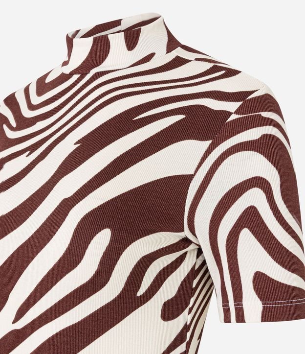 Blusa en Rib con Cuello Alto y Estampa Zebra 7