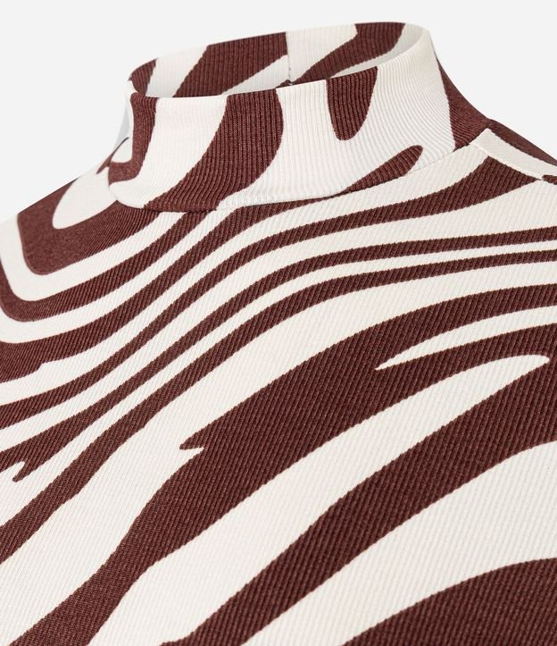 Blusa en Rib con Cuello Alto y Estampa Zebra 8