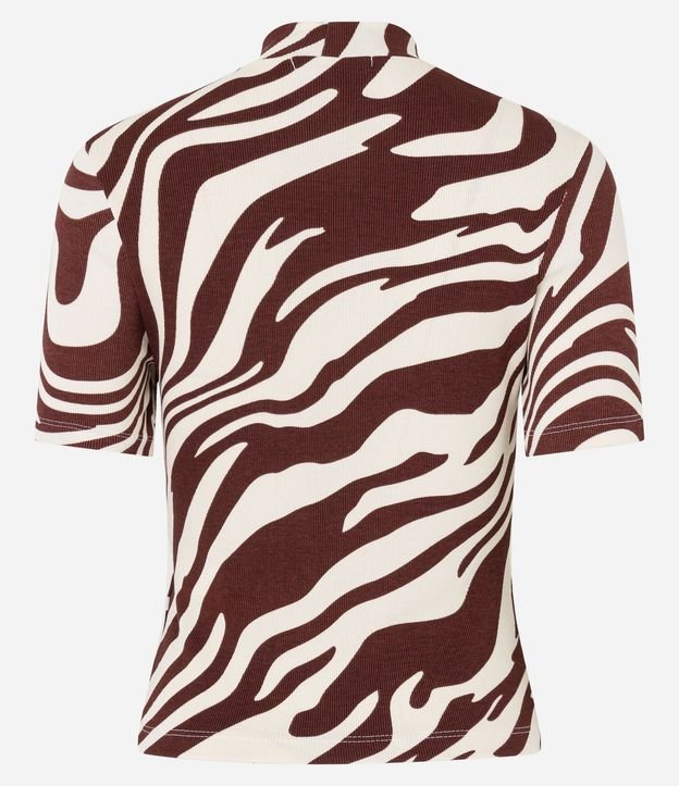 Blusa en Rib con Cuello Alto y Estampa Zebra 9