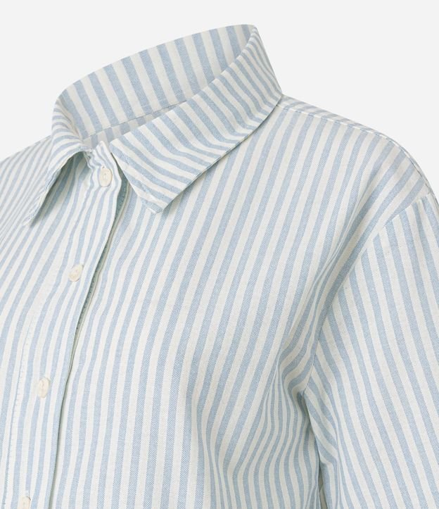 Camisa Cropped Rayada en Sarga 5