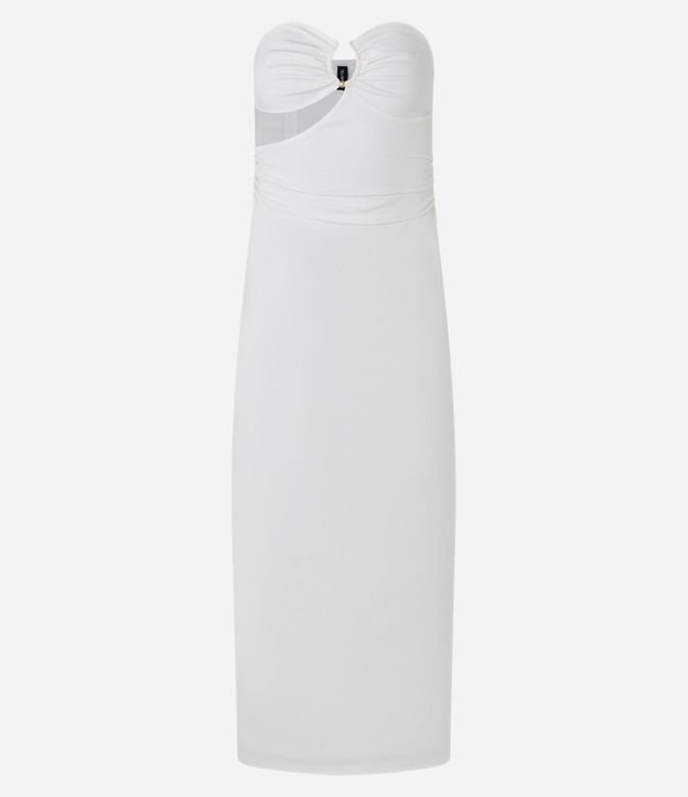 Vestido sin Breteles en Bengalina con Adornos en el Busto 5