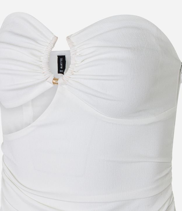 Vestido sin Breteles en Bengalina con Adornos en el Busto 6