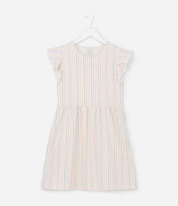 Vestido Infantil con Estampa Rayada - Talle 5 a 14 años