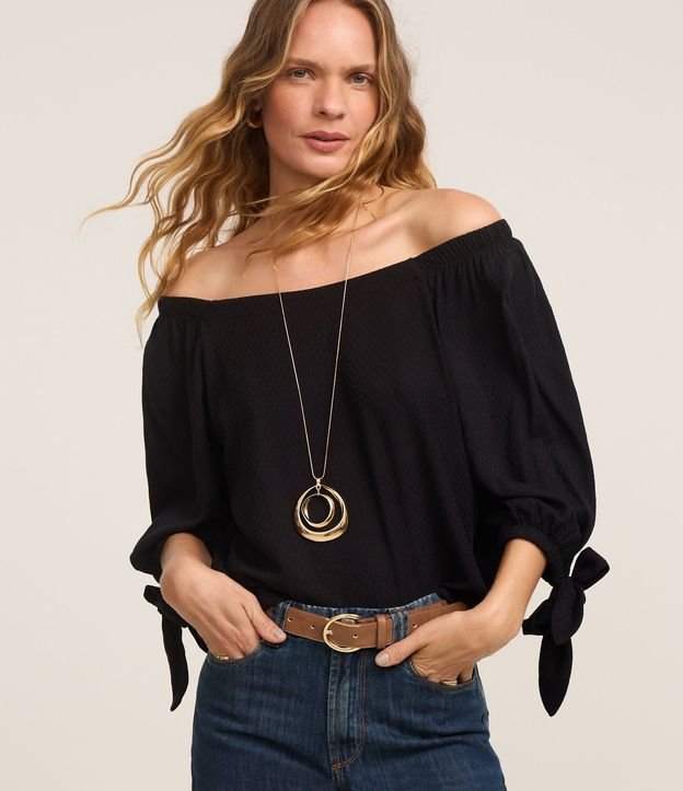Blusa Sastrería en Viscosa con Lazo en el Puño