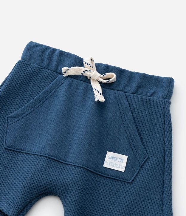 Bermuda Infantil con Bolsillo Canguro y Textura Waffle - Talle 0 a 18 Meses 7
