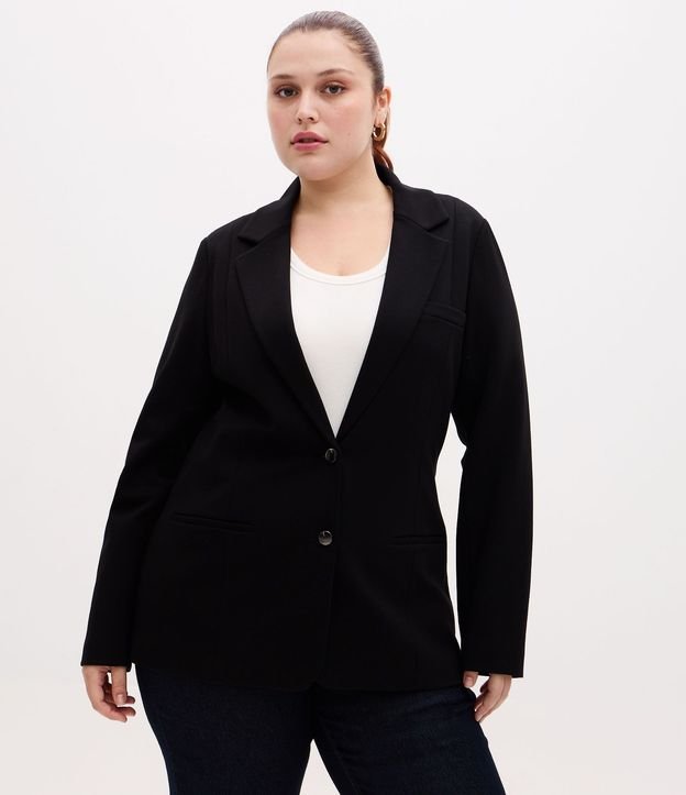Blazer Slim Alargado en Punto Roma Curve & Plus Size 1