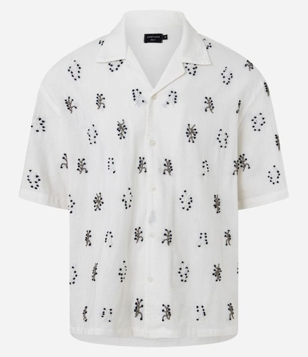 Camisa Boxy en Viscosa Texturizado con Bordado Geométrico 6