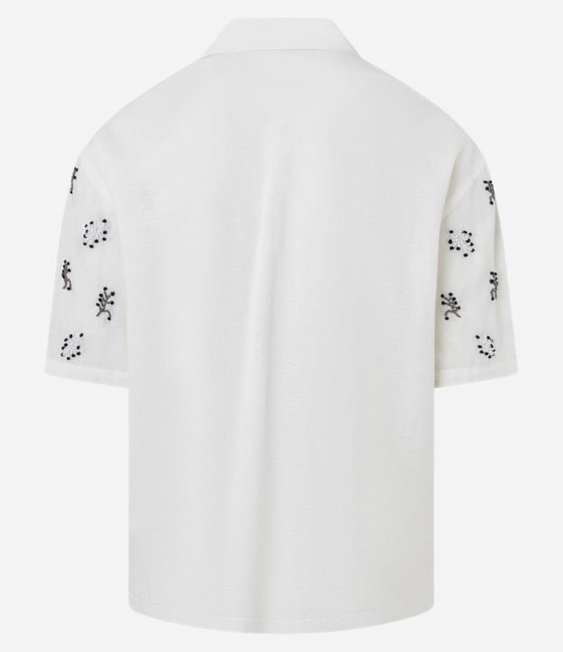 Camisa Boxy en Viscosa Texturizado con Bordado Geométrico 8