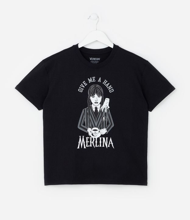 Remera Infantil con Estampa de Merlina - Talle 5 a 14 años 2
