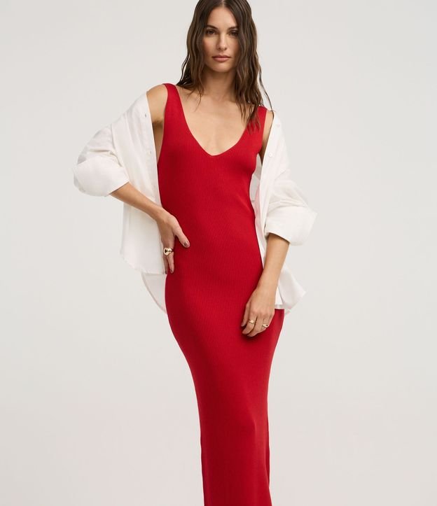 Vestido Midi en Punto Texturizado