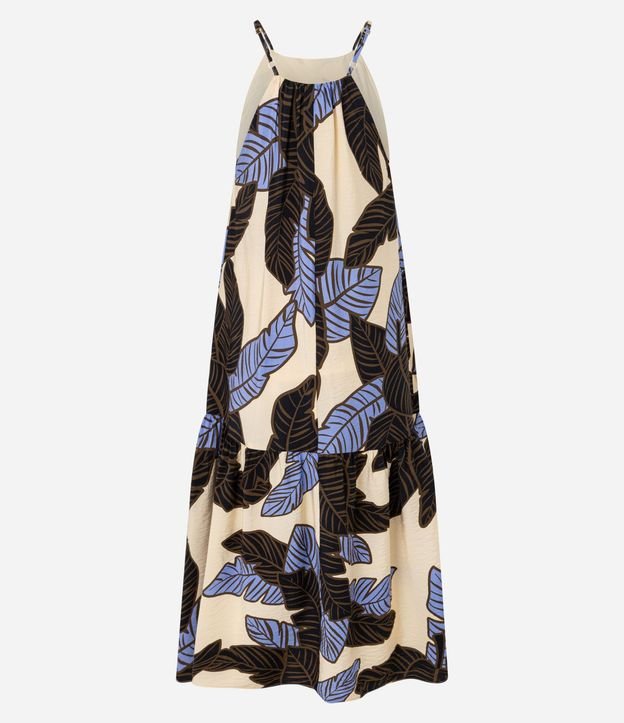 Vestido Evasê Frente Única en Viscosa con Estampa Follaje 9
