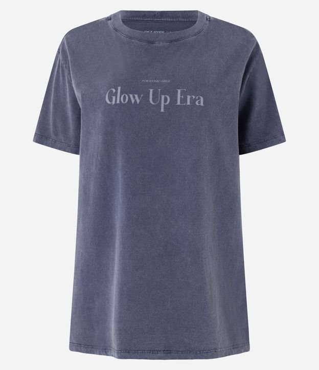 Remera Oversized Deportiva en Algodón Desteñido con Estampa Glow Up Era 4