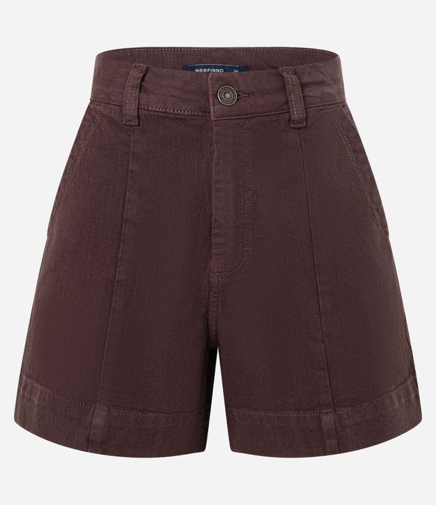 Short Regular en Sarga con Pespunte Contrastante y Bolsillo Cuchillo 5
