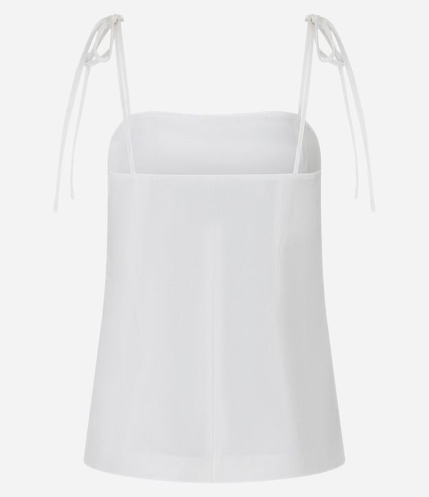 Blusa Sastrería con Escote Recto y Lazo en el Bretel 7