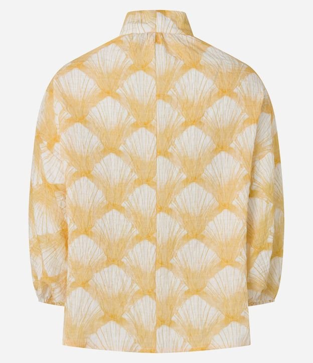 Blusa en Voile con Cuello Lazo y Estampa Caracolas 6