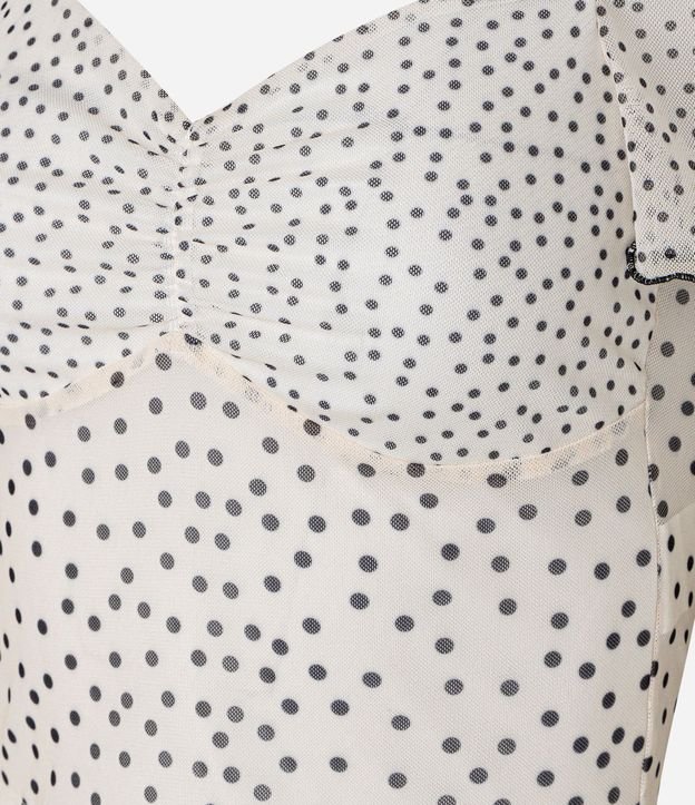 Blusa Cropped en Tule de Lunares con Manga Abullonada Frufru 6