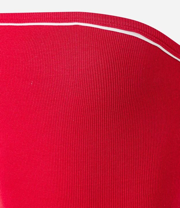 Body sin Breteles en Rib con Piping Contrastante 5