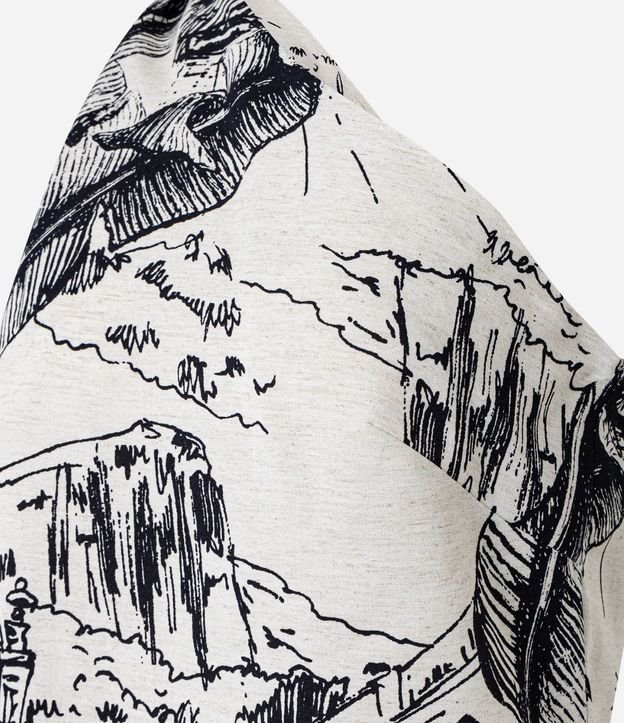Blusa Hombro Único en Viscolino con Estampa Parque Lage 8