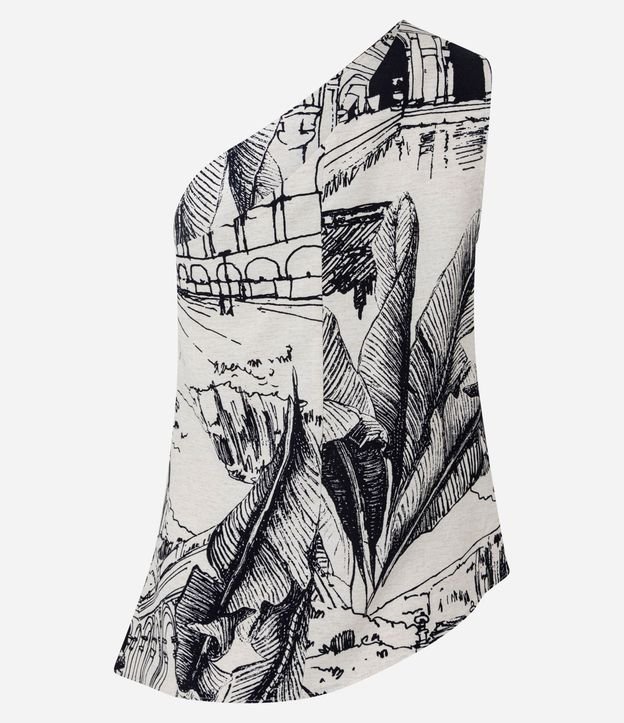 Blusa Hombro Único en Viscolino con Estampa Parque Lage 9