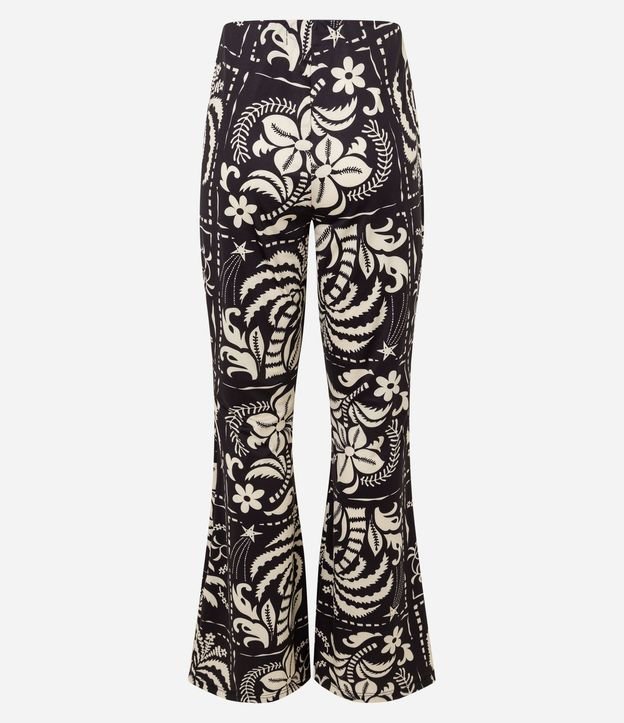 Pantalón Flare en Microfibra con Estampa Floral 6