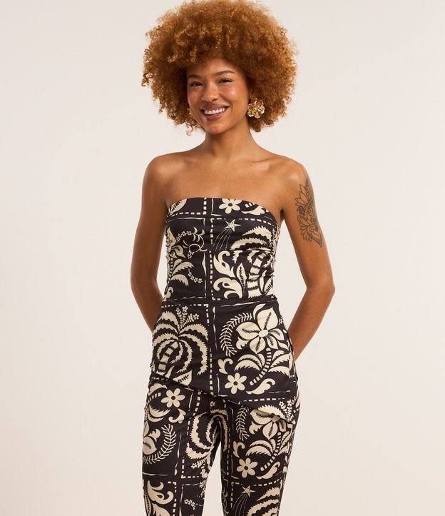 Pantalón Flare en Microfibra con Estampa Floral 2