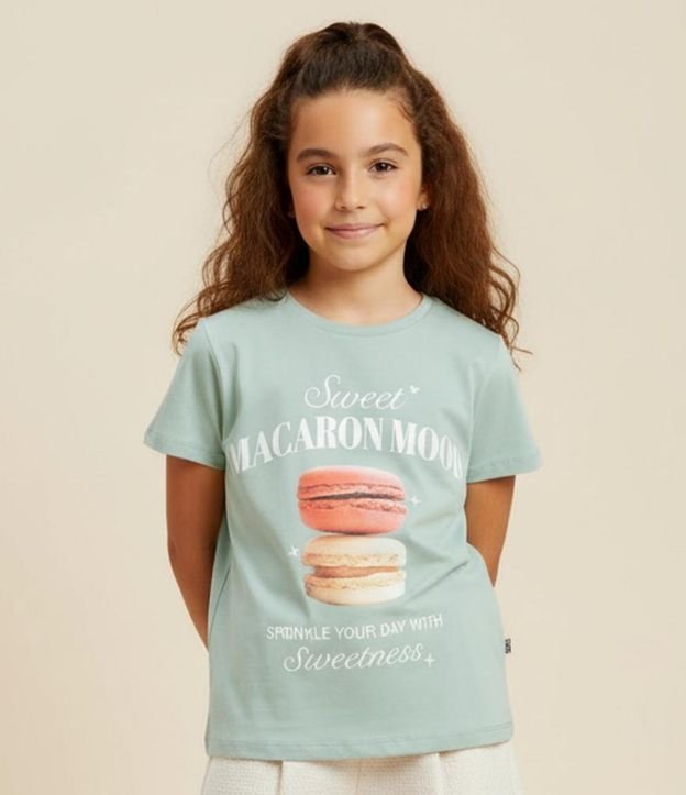 Remera Regular Infantil con Estampa y Lettering Macaron Mood - Talle 7 a 14 años