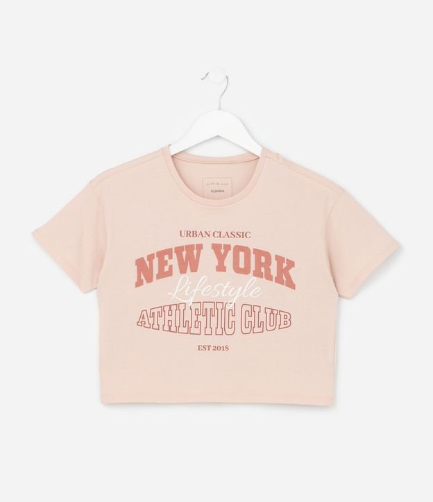 Remera Relaxed Infantil con Estampa Lettering New York - Talle 7 a 16 años 2