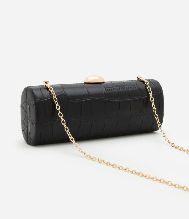 Cartera Baguette en PU con Textura Crocco y Correa de Cadena 5