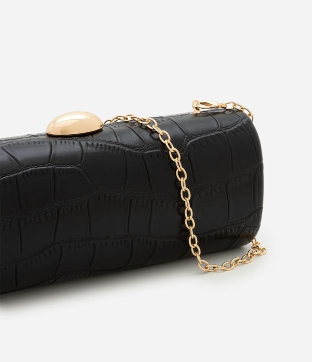Cartera Baguette en PU con Textura Crocco y Correa de Cadena 8