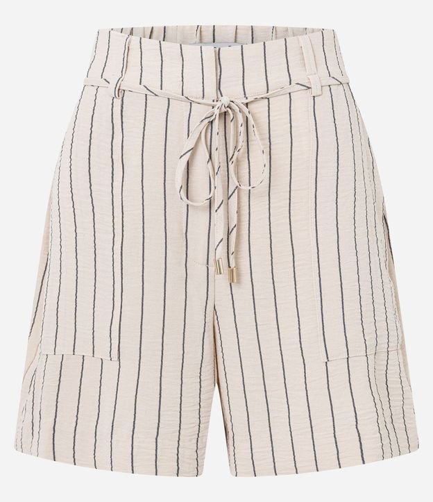 Short Recto Cintura Alta en Airflow con Rayas de Hilo Teñido 6