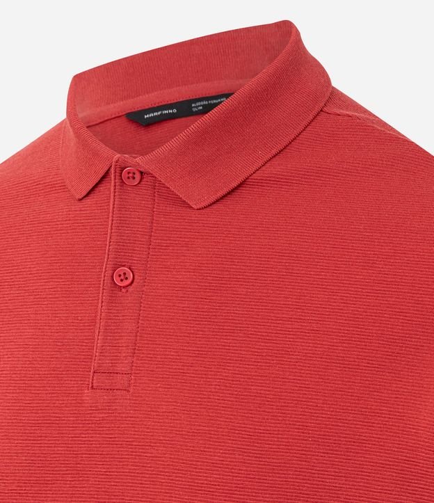 Polo Slim en Media Malla con Botones y Textura Acanalada 8