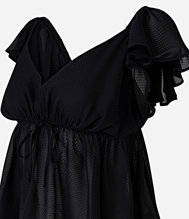 Blusa en Chiffon con Escote V y Volado en el Hombro 5