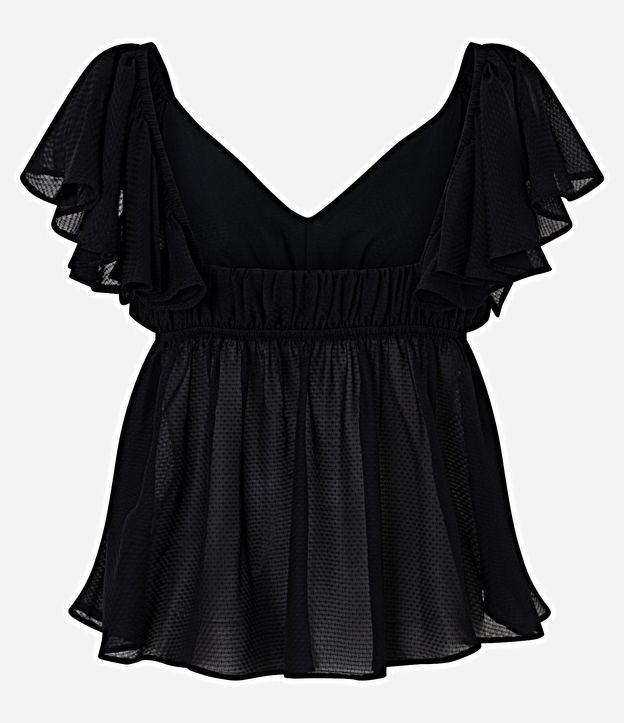 Blusa en Chiffon con Escote V y Volado en el Hombro 6