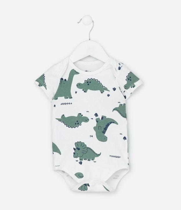 Body Infantil con Estampa Dinosaurios - Talle 0 a 18 meses